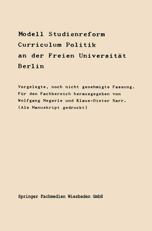 Modell Studienreform: Curriculum Politische Wissenschaft an der Freien Universitt Berlin (German Edition),Used