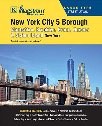 New York City 5 Borough Large Type Atlas,Used