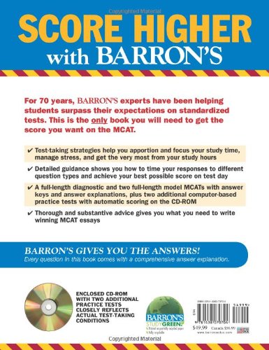 Barron's MCAT with CDROM,Used