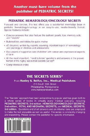 Pediatric Hematology/Oncology Secrets,Used