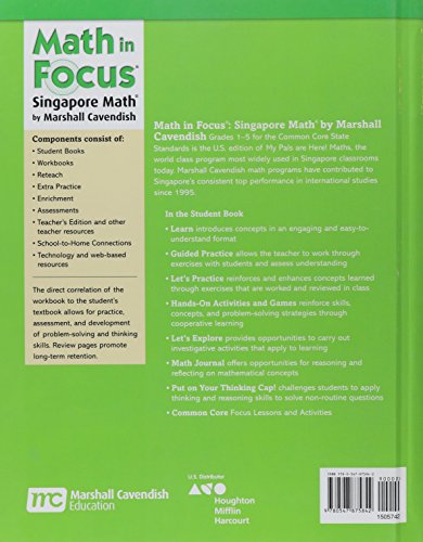 Math in Focus: Singapore Math: Student Edition, Book A Grade 3 2013,Used