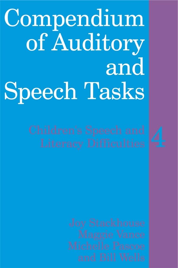 Compendium of Auditory and Speech Tasks, with CDROM: Children's Speech and Literacy Difficulties 4,Used
