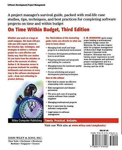 On Time Within Budget: Software Project Management Practices and Techniques, 3rd Edition,Used