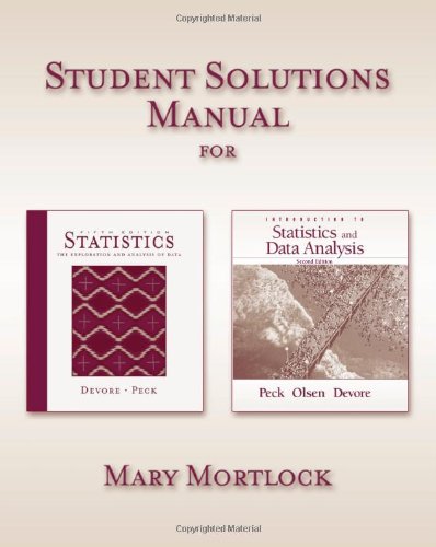 Student Solutions Manual for Devore/Peck's Statistics: The Exploration and Analysis of Data, 5th,Used