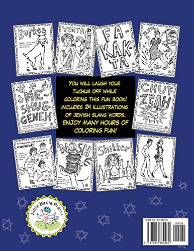 Jewish Slang Coloring Book: 24 unique illustrated pages of popular jewishyiddish expressions with definitions, for you to color,Used