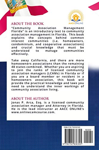 COMMUNITY ASSOCIATION MANAGEMENT FLORIDA: AACC Onlines 18 Hour Cam Prelicensure Textbook,Used