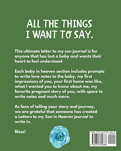 Letters To My Son In Heaven: Bereavement Coping With Loss Grief Notebook Remembrance,Used