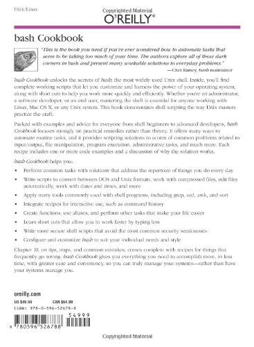 bash Cookbook: Solutions and Examples for bash Users (Cookbooks (O'Reilly)),New