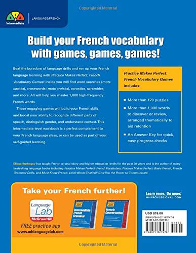 Practice Makes Perfect French Vocabulary Games (Practice Makes Perfect Series),Used