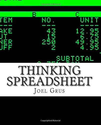 Thinking Spreadsheet: An Opinionated Guide to Problem Solving and Data Analysis Using Microsoft Excel (or Your Favorite Alternat,Used