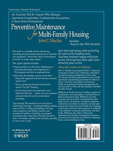 Preventative Maintenance for MultiFamily Housing: For Apartment Communities, Condominium Assciations and Town Home Developments,Used