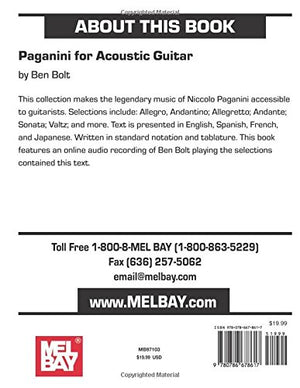 Paganini For Acoustic Guitar (Mel Bay Archive Editions),New