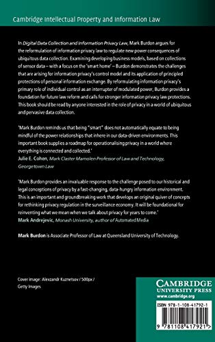 Digital Data Collection and Information Privacy Law (Cambridge Intellectual Property and Information Law, Series Number 54),Used