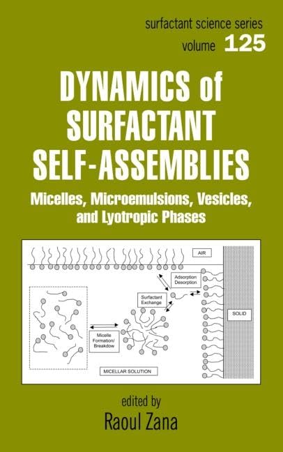 Dynamics Of Surfactant Selfassemblies: Micelles, Microemulsions, Vesicles And Lyotropic Phases (Surfactant Science),Used