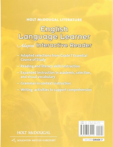 Holt McDougal Literature: English Language Learner Adapted Interactive Reader Grade 7,Used