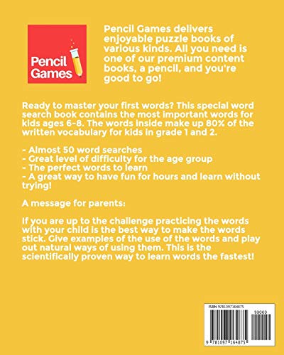 Word Search, For Kids, Ages 68: Contains words that make up 80 percent of vocabulary (