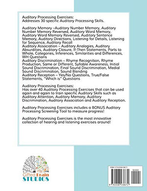 Auditory Processing Exercises: Exercises For Auditory Processing, Auditory Attention, Auditory Discrimination And Auditory Memor