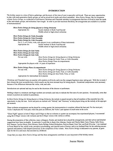 More Festive Strings for String Quartet or String Orchestra: Viola,Used