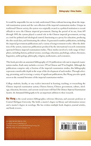 The Chinese Imperial Examination System: An Annotated Bibliography,Used