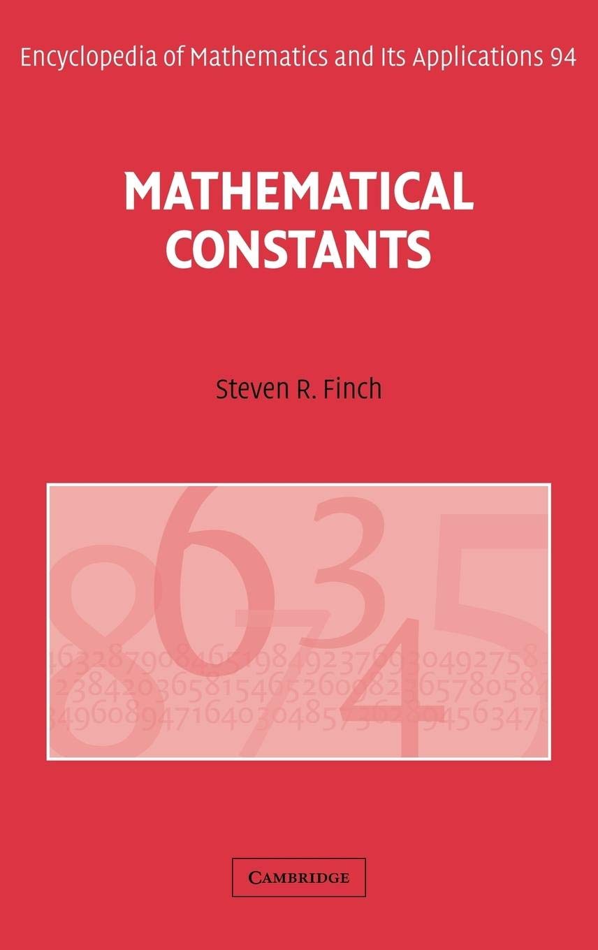 Mathematical Constants (Encyclopedia of Mathematics and its Applications, Series Number 94),Used