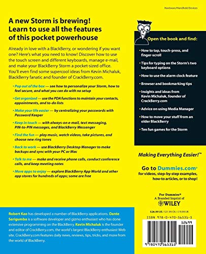 BlackBerry Storm For Dummies,Used