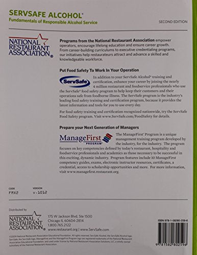 SERVSAFE AlcoholW/EXAM Answer,Used
