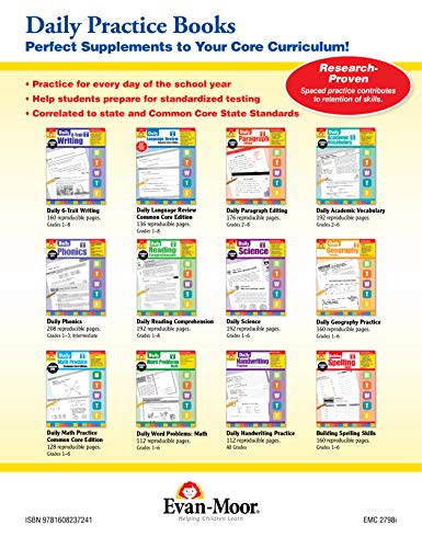 Evanmoor Daily Language Review, Grade 8 Actvities Homeschooling & Classroom Resource Workbook, Reproducible Worksheets, Teacher