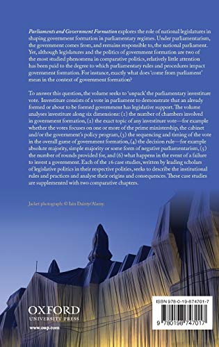 Parliaments and Government Formation: Unpacking Investiture Rules,Used
