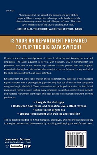 The Talent Equation: Big Data Lessons for Navigating the Skills Gap and Building a Competitive Workforce,Used