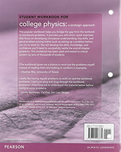 Student Workbook for College Physics: A Strategic Approach Volume 1 (Chs. 116),Used