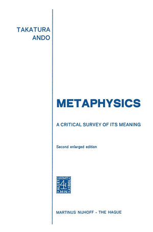 Metaphysics: A Critical Survey Of Its Meaning,Used