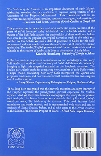 The Subtleties of the Ascension: Lata'if alMiraj: Early Mystical Sayings on Muhammad's Heavenly Journey (The Fons Vitae Sulami ,New