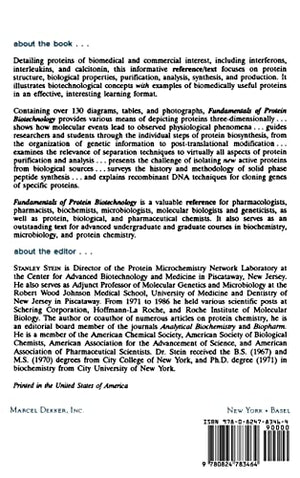 Fundamentals of Protein Biotechnology (Biotechnology and Bioprocessing),Used