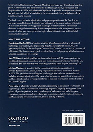 CONSTRUCTION ADJUDICATION AND PAYMENTS HANDBOOK,Used
