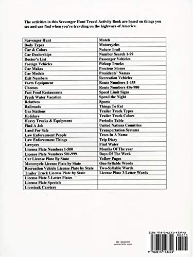 The Scavenger Hunt Travel Activity Book,Used