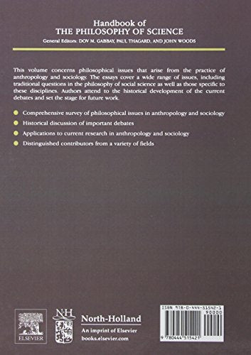 Philosophy of Anthropology and Sociology: A Volume in the Handbook of the Philosophy of Science Series,Used