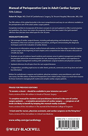 Manual Of Perioperative Care In Adult Cardiac Surgery