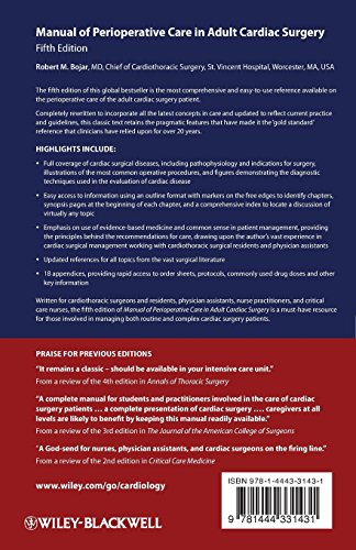 Manual Of Perioperative Care In Adult Cardiac Surgery