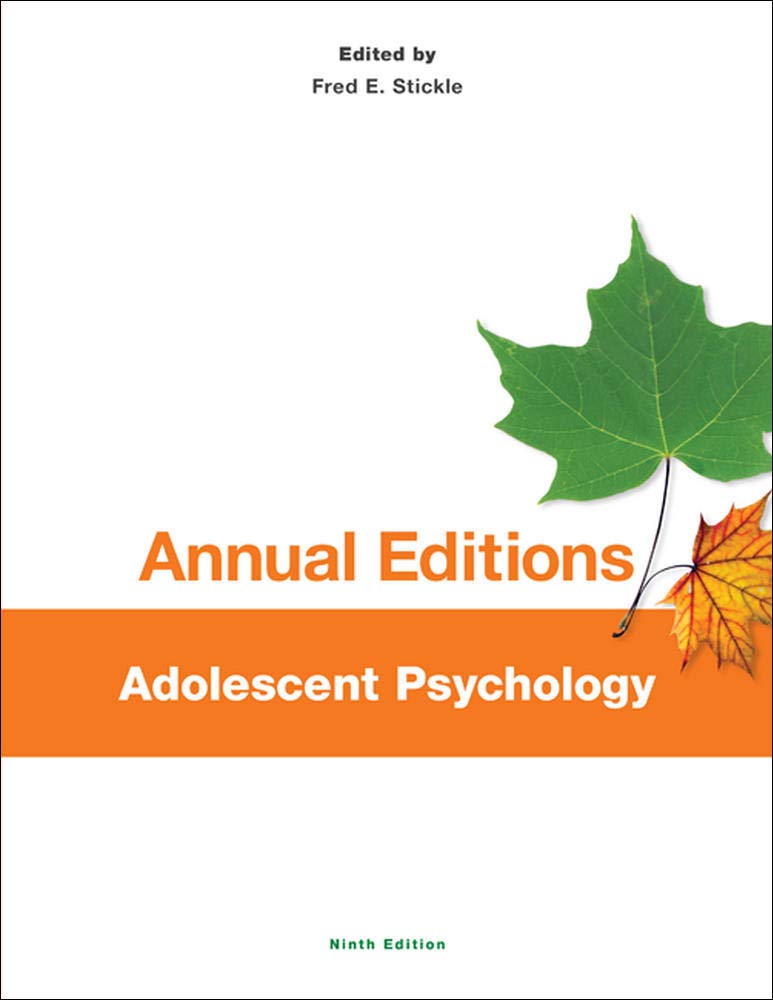 Annual Editions: Adolescent Psychology, 9/e,Used
