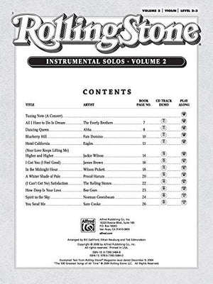 Selections from Rolling Stone Magazine's 500 Greatest Songs of All Time (Instrumental Solos for Strings), Vol 2: Violin, Book & ,Used