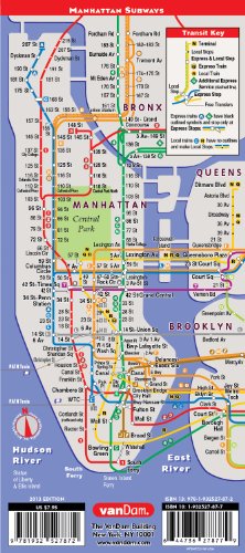 StreetSmart NYC Five Boro Map by VanDamLaminated pocket city street map w/ attractions in Metro NYC & all 5 boros of NY City: M,New
