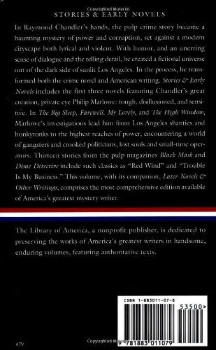 Raymond Chandler: Stories and Early Novels: Pulp Stories / The Big Sleep / Farewell, My Lovely / The High Window (Library of Ame,Used