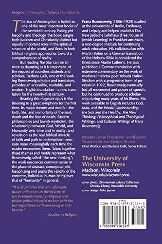 The Star Of Redemption (Modern Jewish Philosophy And Religion: Translations And Critical Studies),New