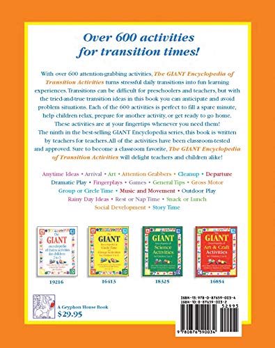 The Giant Encyclopedia Of Transition Activities For Children 3 To 6: Over 600 Activities Created By Teachers For Teachers (The G,New
