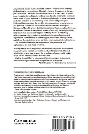Making Sense Of Marx (Studies In Marxism And Social Theory),Used