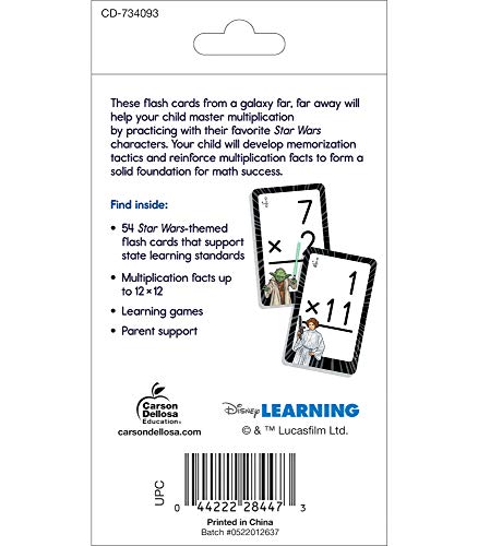 Disney Learning Star Wars Multiplication Flash Cards, 3Rd Grade, 4Th Grade And 5Th Grade Times Table Flash Cards, Multiplication