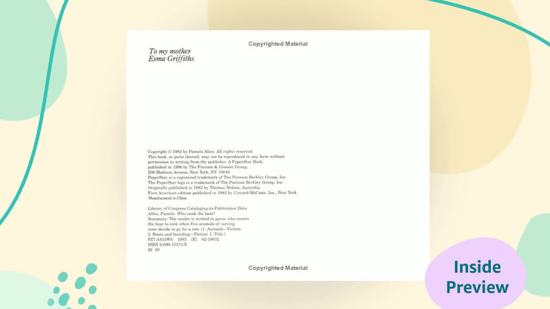 Who Sank the Boat? (Paperstar),New