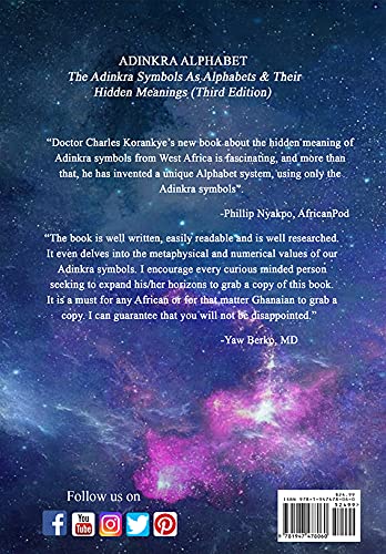 Adinkra Alphabet, Third Edition: The Adinkra Symbols As Alphabets & Their Hidden Meanings,New