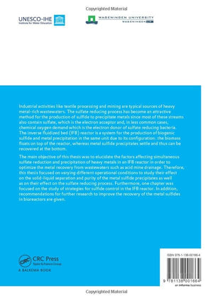 Simultaneous Sulfate Reduction and Metal Precipitation in an Inverse Fluidized Bed Reactor (IHE Delft PhD Thesis Series),Used