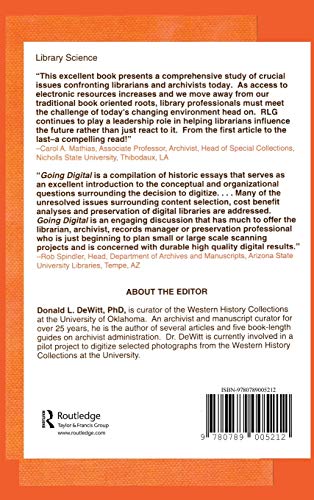 Going Digital: Strategies for Access, Preservation, and Conversion of Collections to a Digital Format,Used